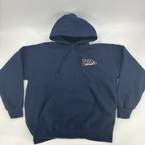 Vintage Jacks Surfboards Hoodie Men Large Blue Sweatshirt Surf Shop Y2K